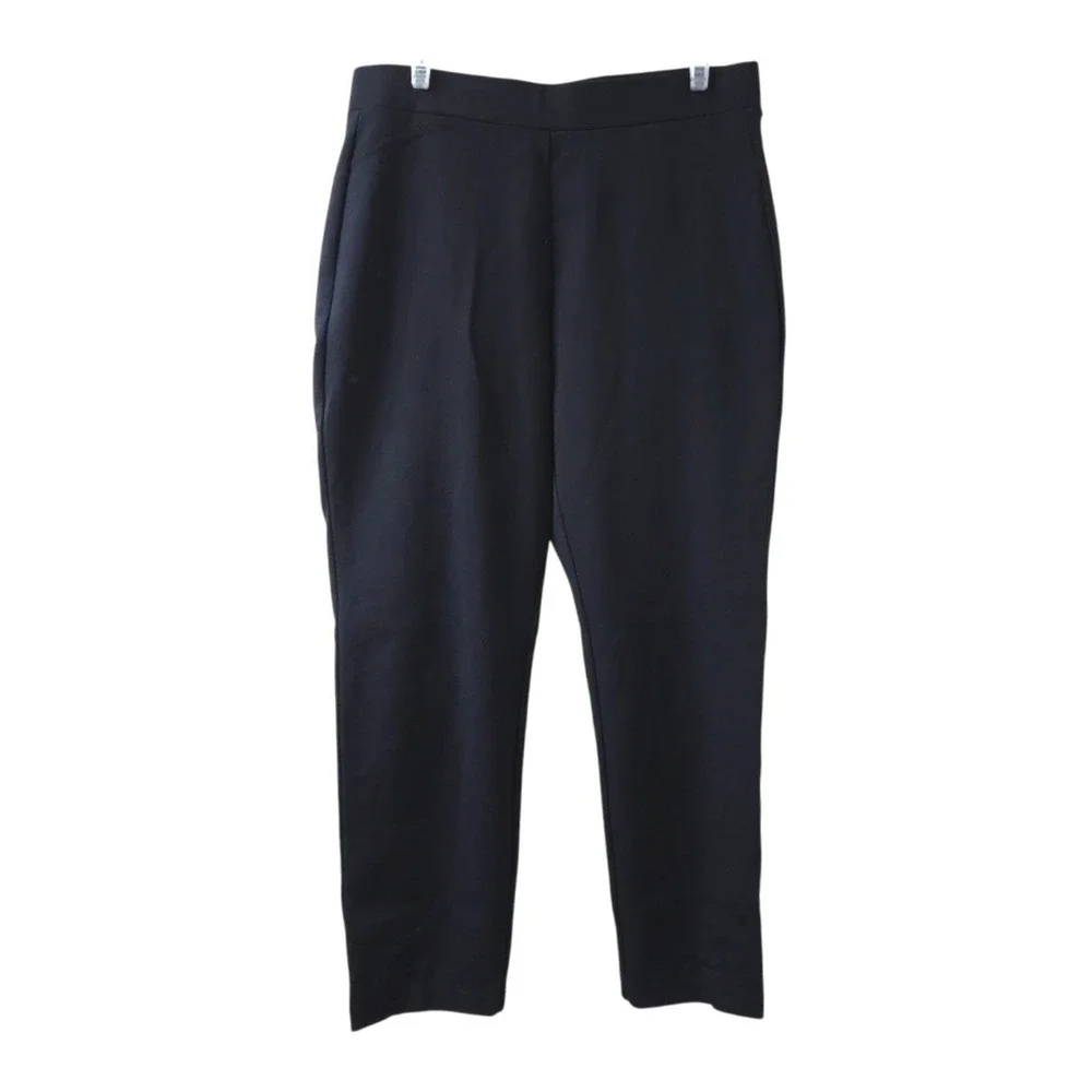 Michael Kors Black Elastic Waist Straight Leg Pull On Pants Women's Size‎ M